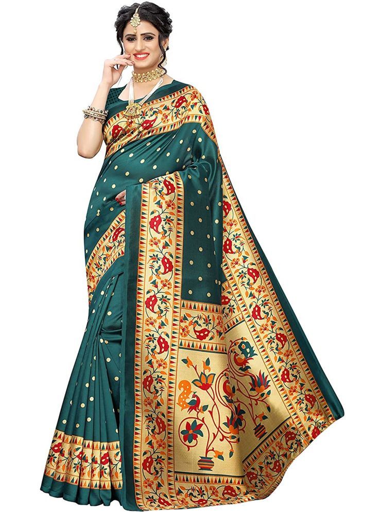     			Samai Cotton Silk Printed Saree With Blouse Piece - Multicolor3 ( Pack of 1 )