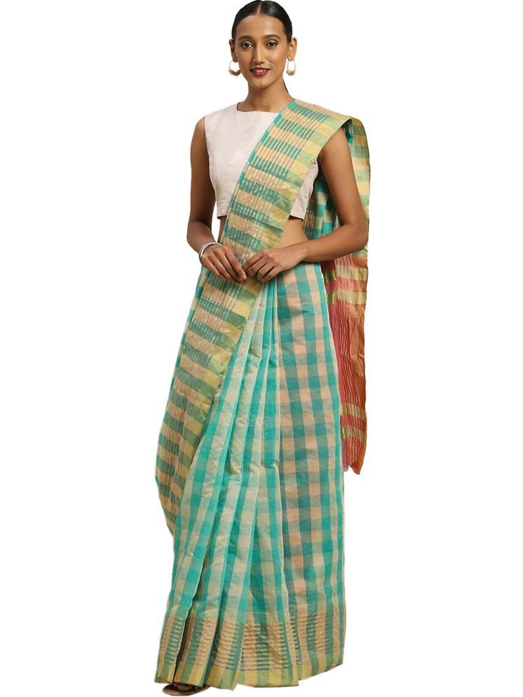     			Samai Cotton Silk Solid Saree With Blouse Piece - Multicolor ( Pack of 1 )