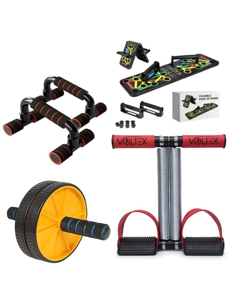     			VOLTEX  Double Spring Tummy trimmer, Pushup bar, ab roller wheel , Pushup board  -with 14-in-one Muscle Toning System,