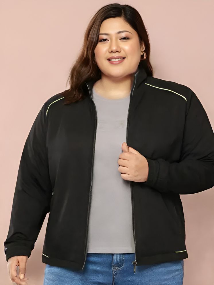     			curvy comfort - Polyester Black Hooded Jackets