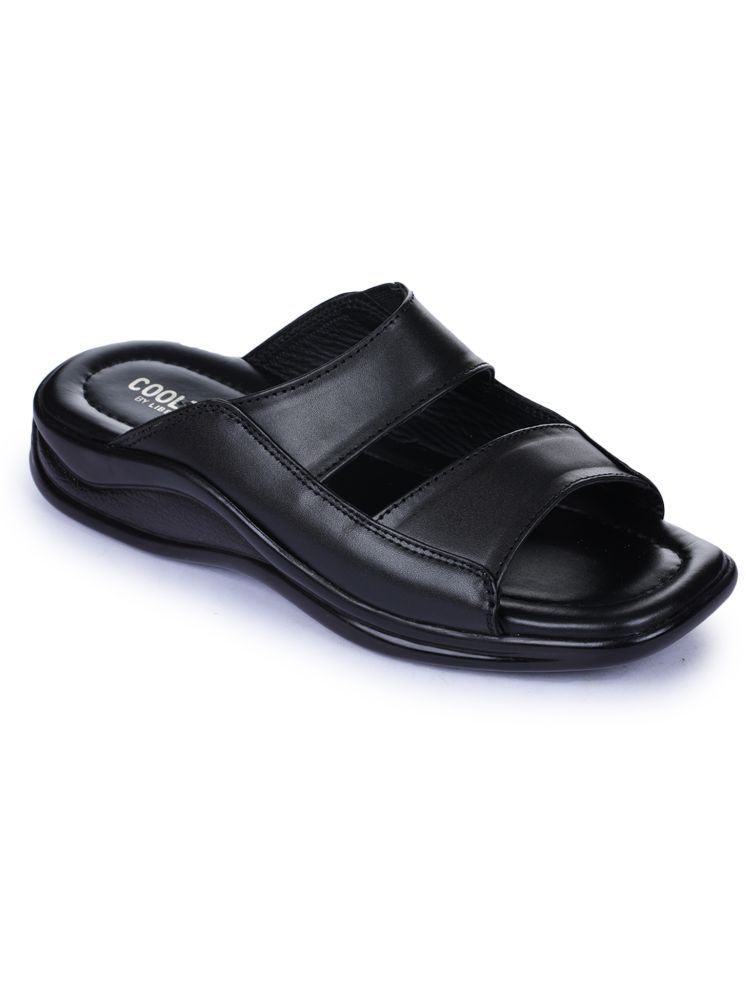     			Liberty Black Men's Leather Slipper