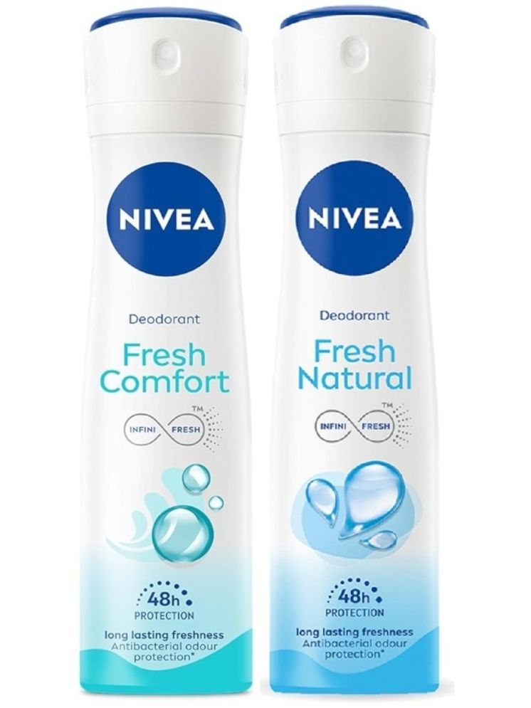     			Nivea Fresh Natural & Fresh Comfort,150Ml EACH Deodorant Spray for Men,Women,Unisex 300 ml ( Pack of 2 )