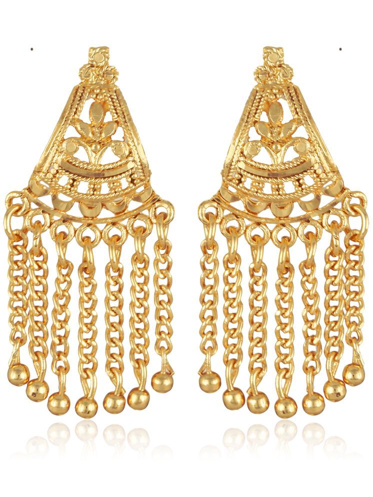     			Vighnaharta Golden Danglers Earrings ( Pack of 1 )