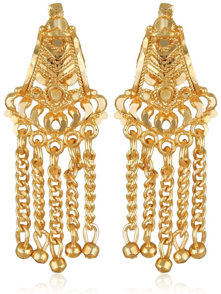     			Vighnaharta Golden Danglers Earrings ( Pack of 1 )