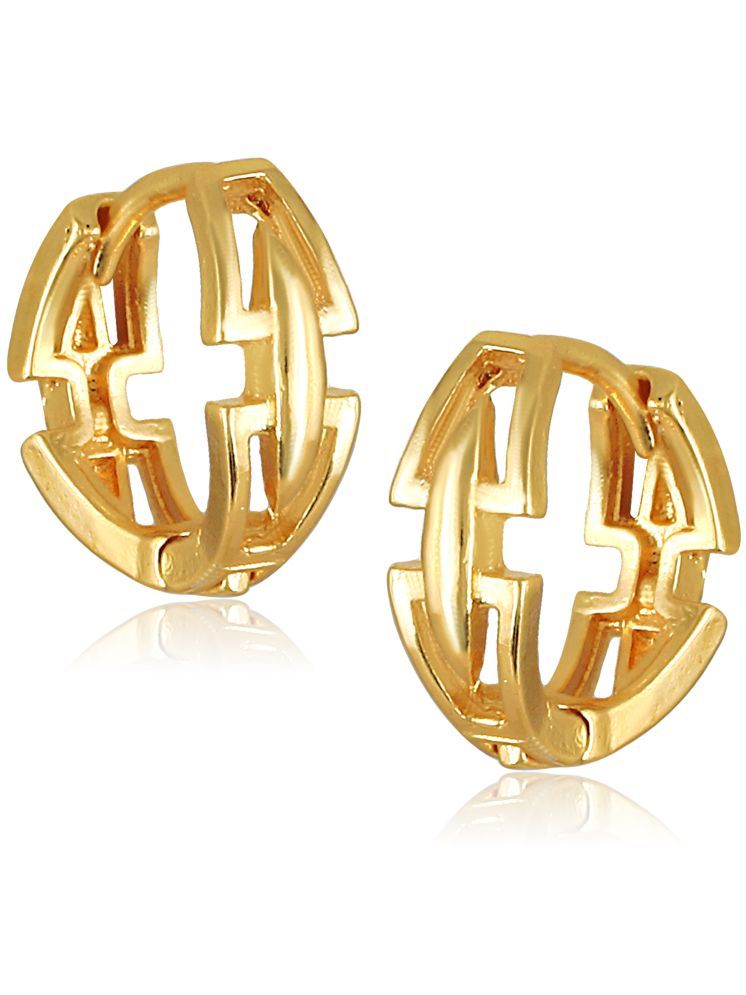     			Vighnaharta Golden Huggies Earrings ( Pack of 1 )